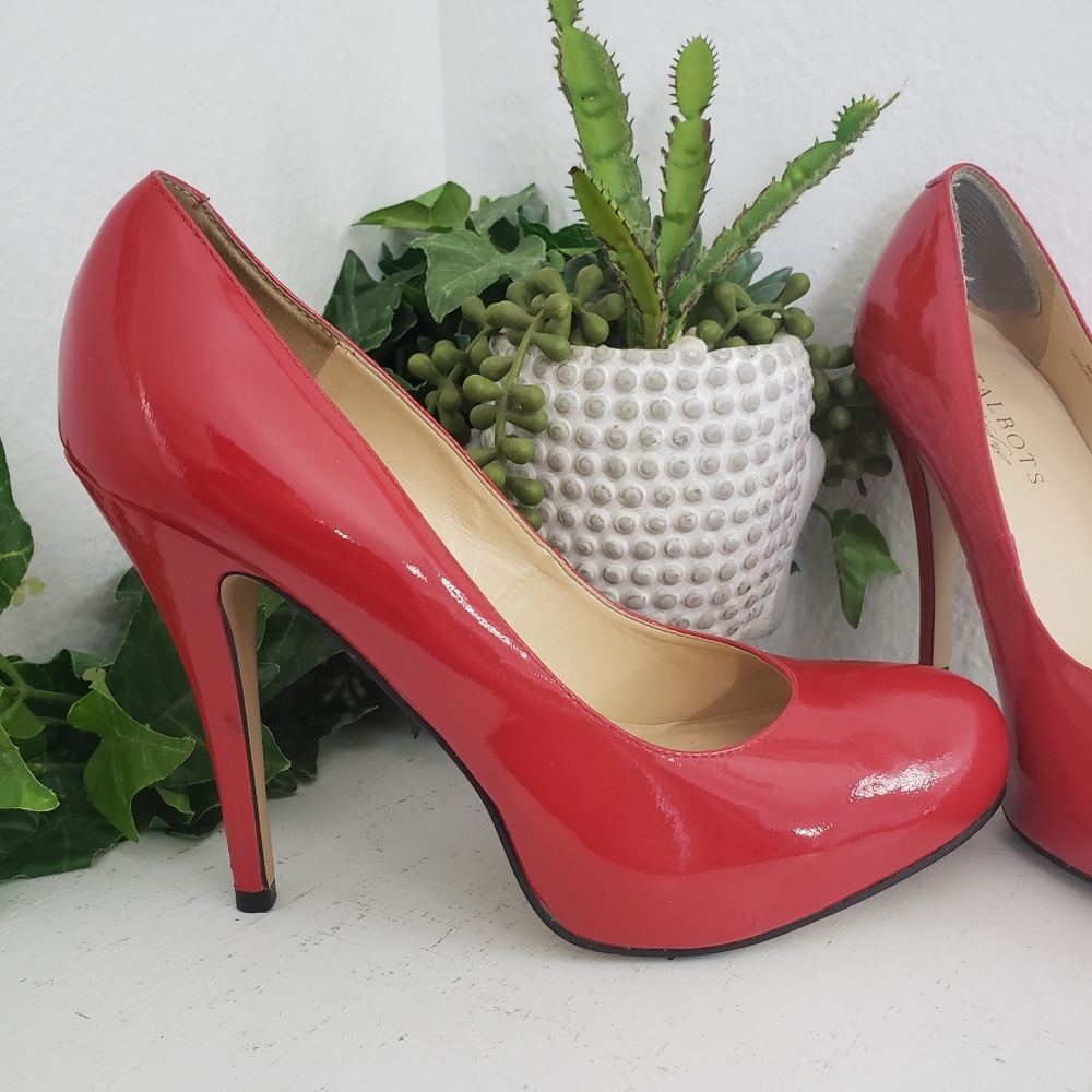 Talbots Red Patent Leather Stiletto Preppy Sophisticated Sexy Holiday 9AA